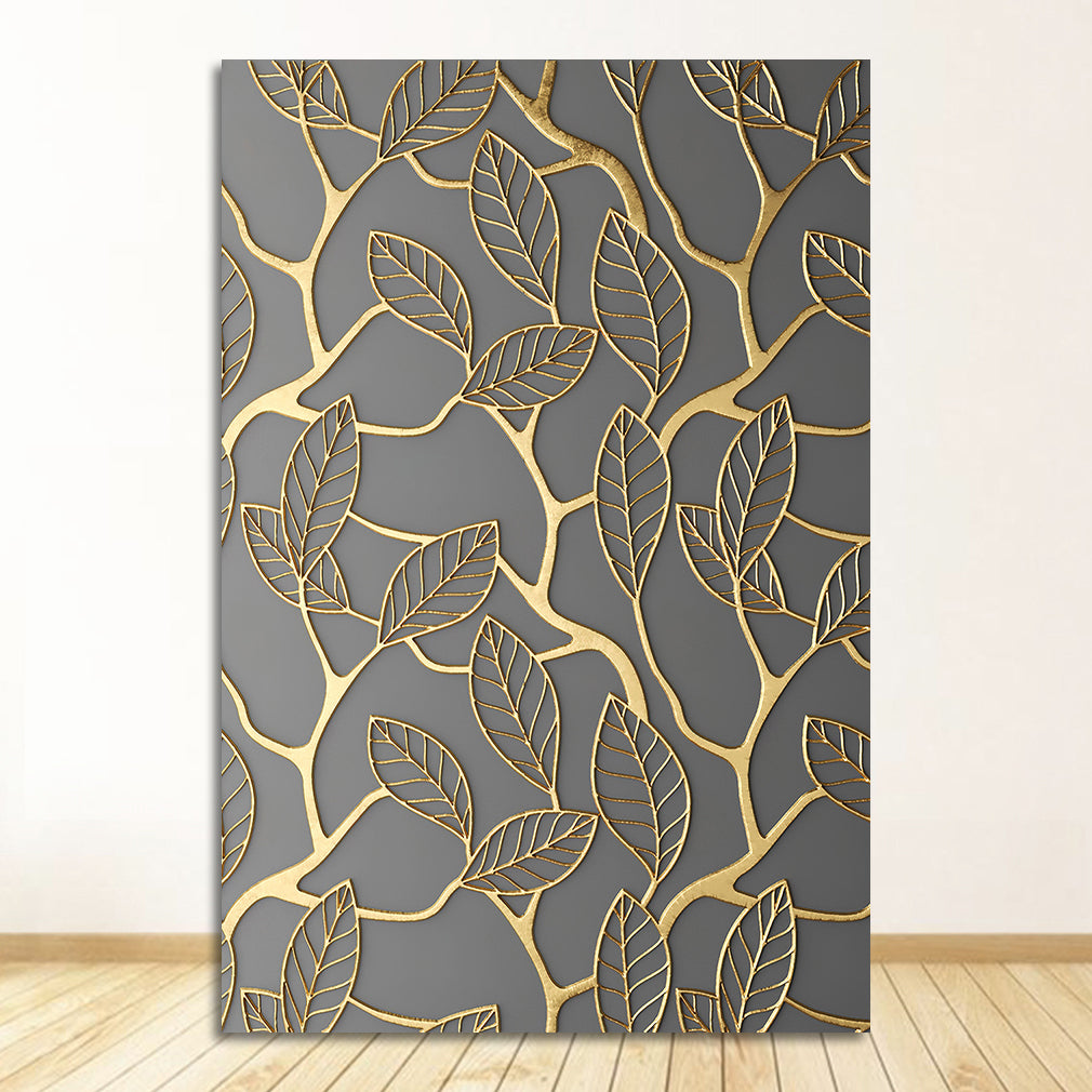 Golden Abstract Cotton Canvas Wall Art