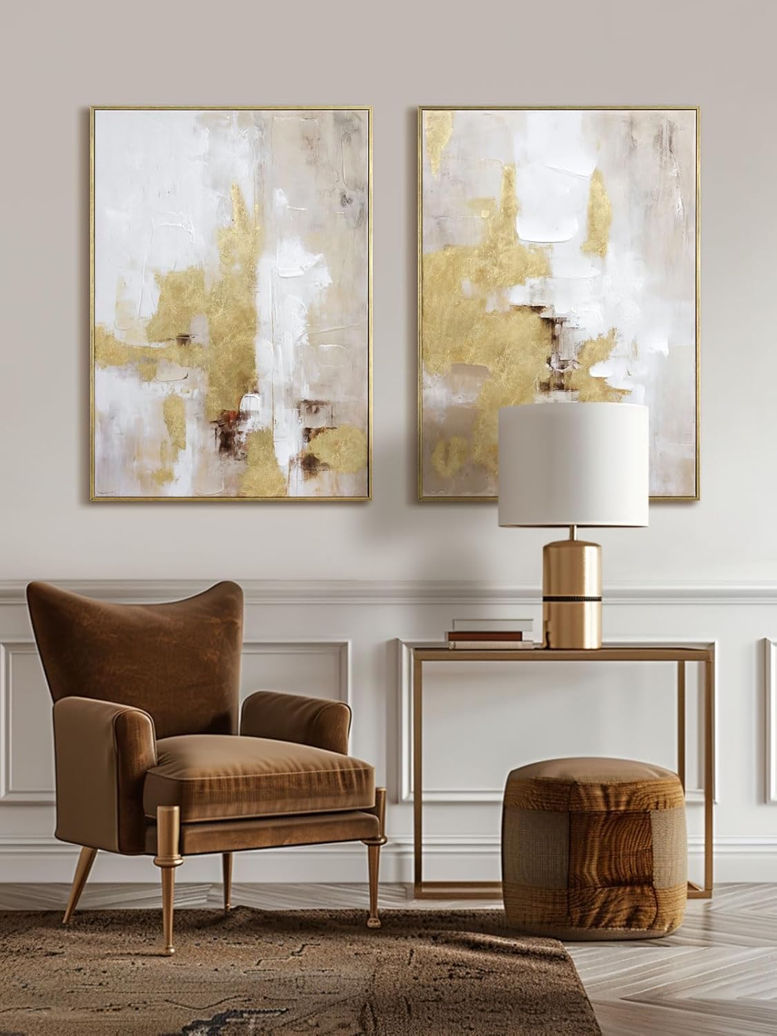 Golden Abstract Canvas Art