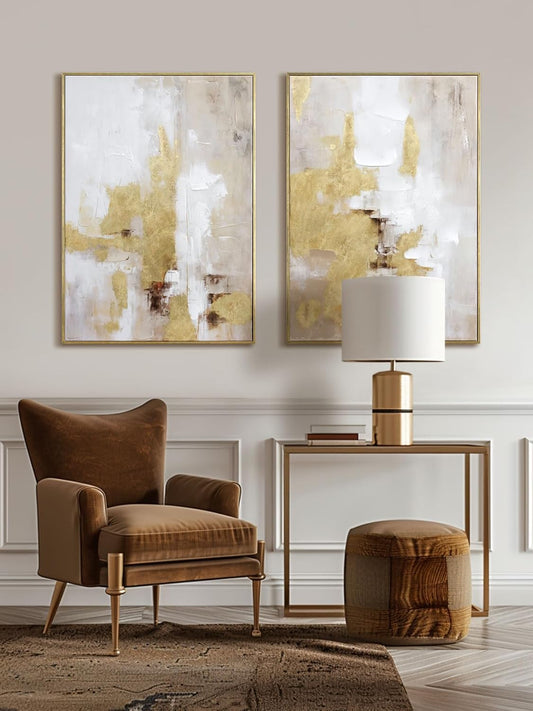 Golden Abstract Canvas Art