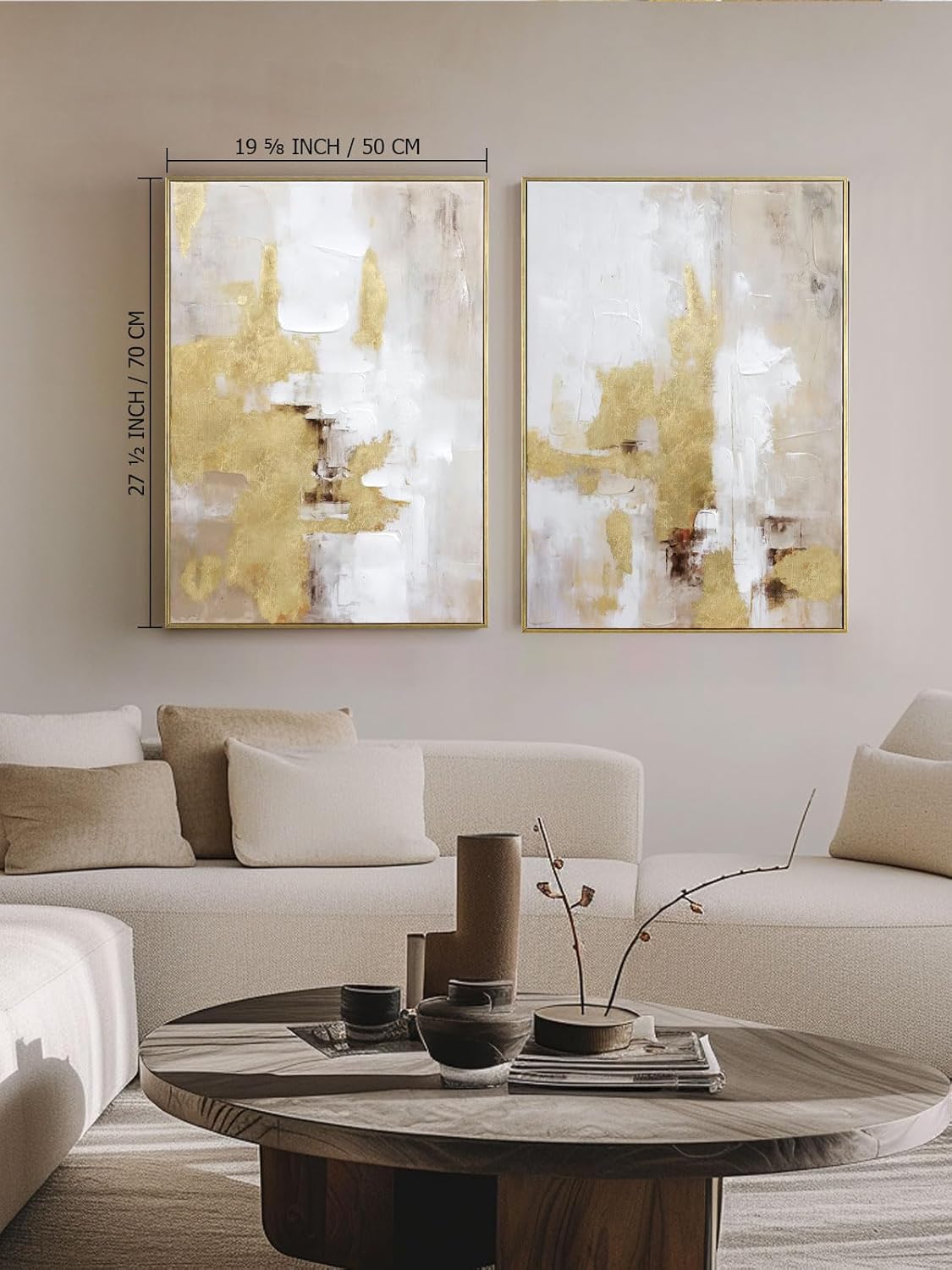 Golden Abstract Canvas Art