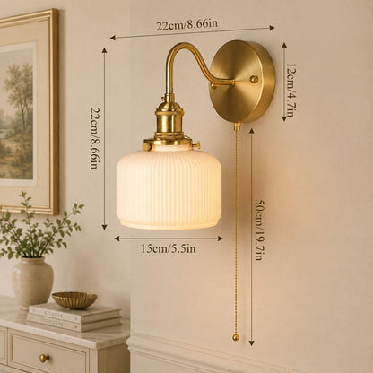 Gooseneck Copper Base Ceramic Wall Sconce