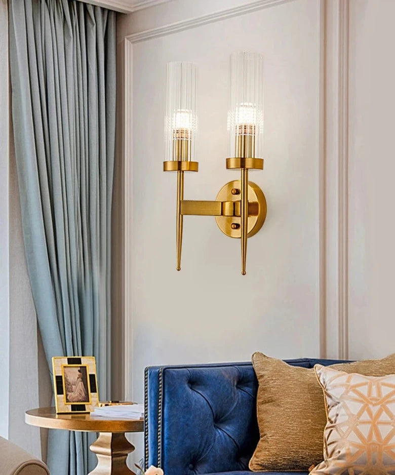 Modern Double Head Gold Wall Sconce