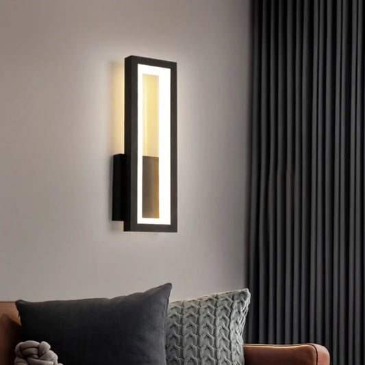 Decorstly Minimalist Rectangle Wall Sconce | Modern LED Night Light Fixture for Indoor