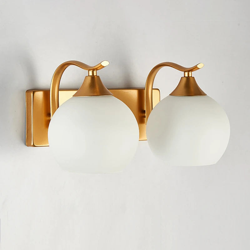 Gold Frosted Glass Wall Light