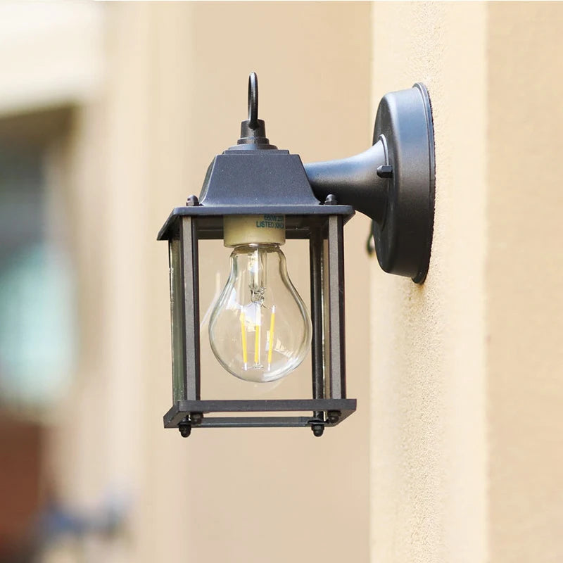 Vintage Wall Sconce, NoirBeam: black outdoor light fixture