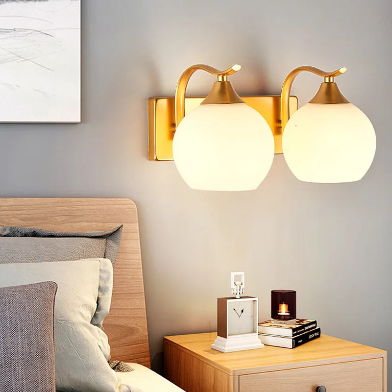 Gold Frosted Glass Wall Light