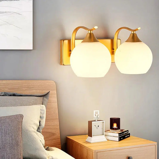 Gold Frosted Glass Wall Light - Decorstly