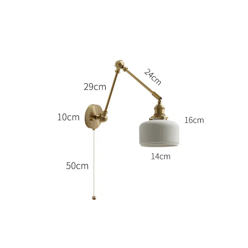 Copper Long Arm Wall Light