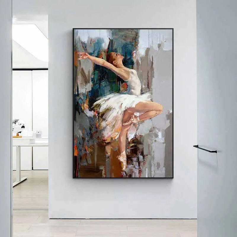 Abstract Ballet Girl Canvas Art