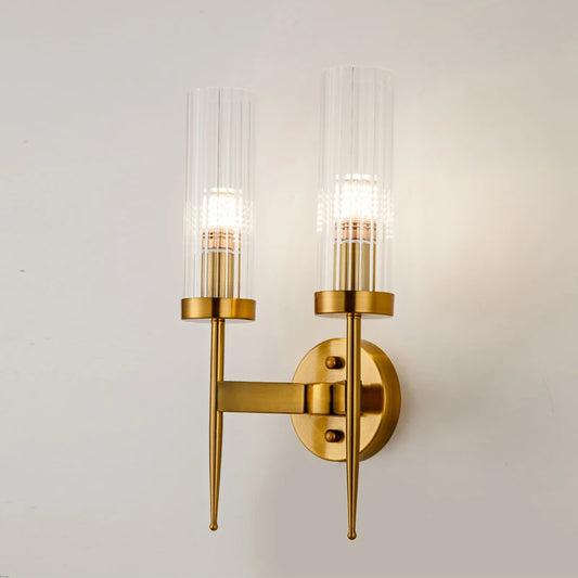 Modern Double Head Gold Wall Sconce