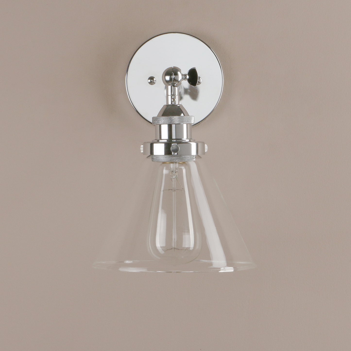 silver glass wall fixture