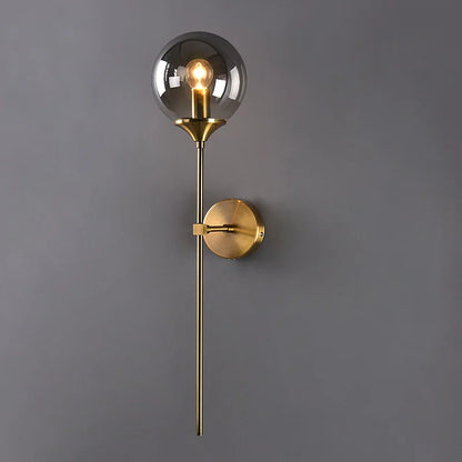 Smoke Grey Amber Glass Wall Sconce