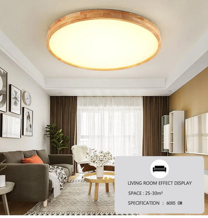 Wooden LED Round Ceiling Light