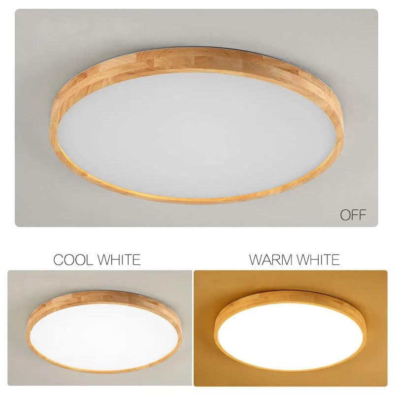 Wooden LED Round Ceiling Light