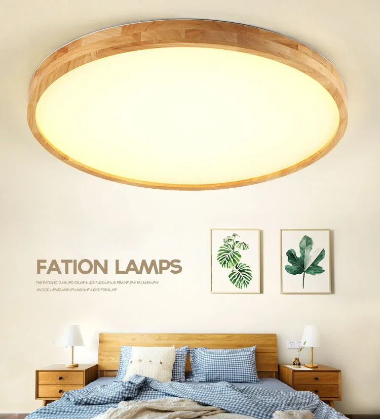 Wooden LED Round Ceiling Light