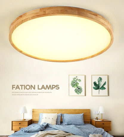 Wooden LED Round Ceiling Light