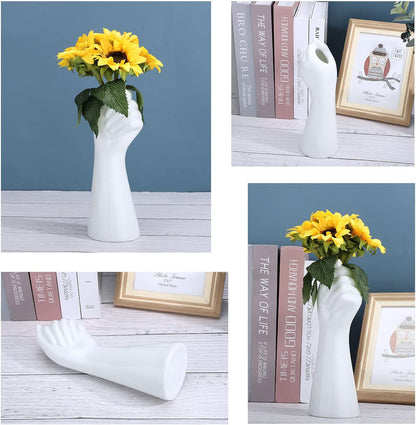 Hand Flower Ceramic Vase
