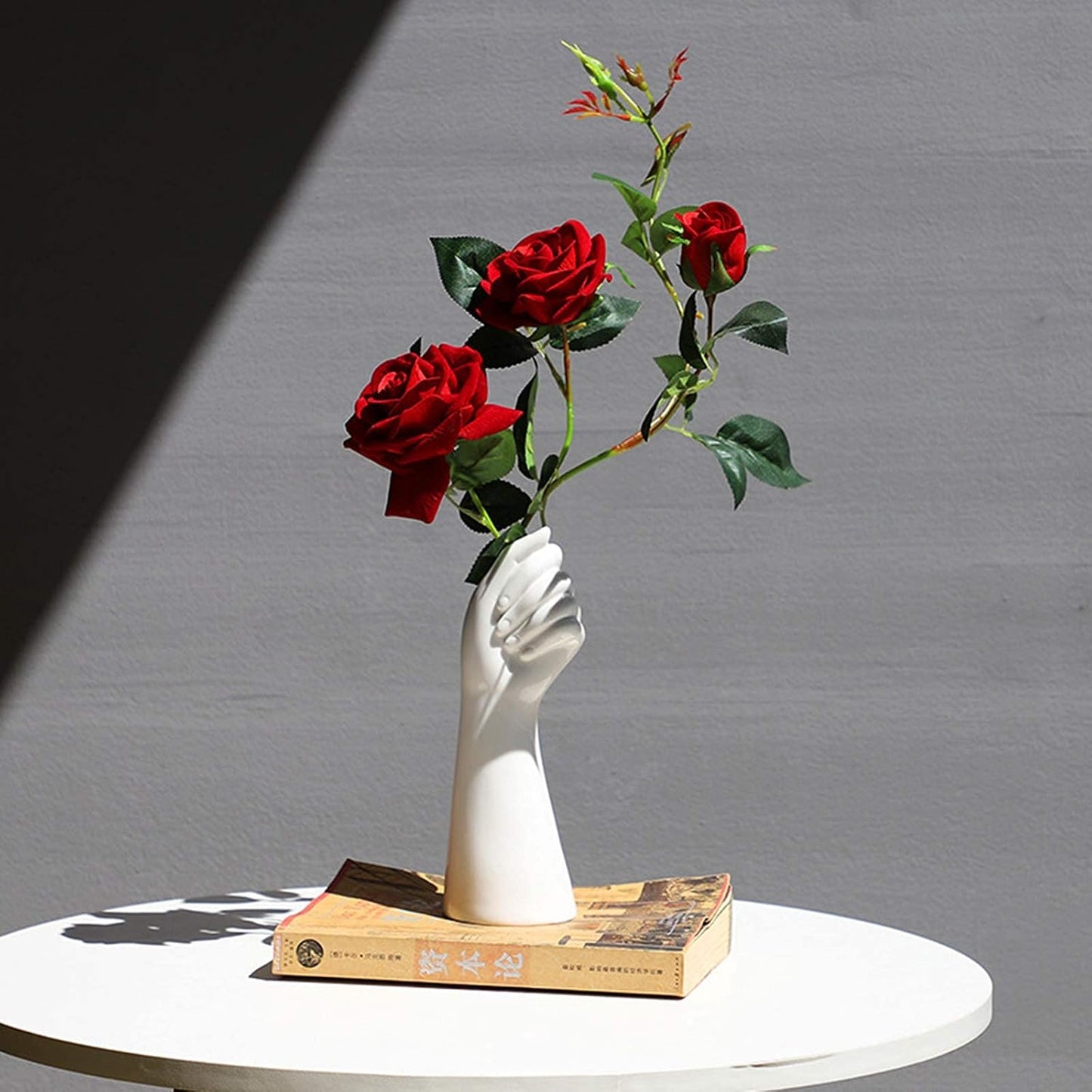 Hand Flower Ceramic Vase