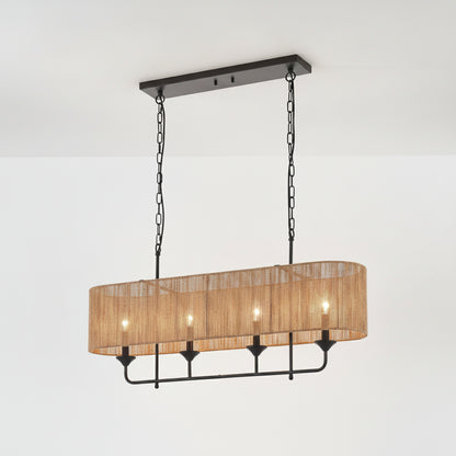 hand woven rattan chandelier 1