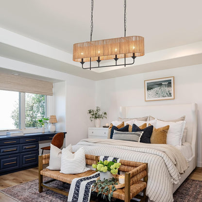 Hand Woven Rattan Chandelier