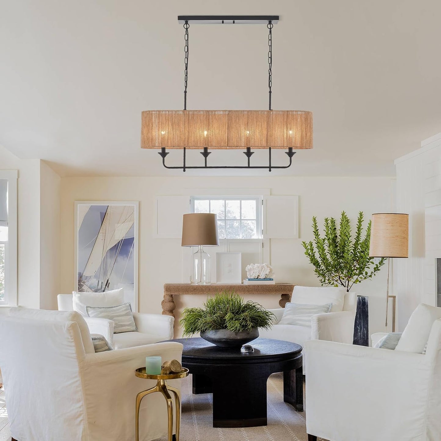 Hand Woven Rattan Chandelier