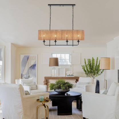 Hand Woven Rattan Chandelier