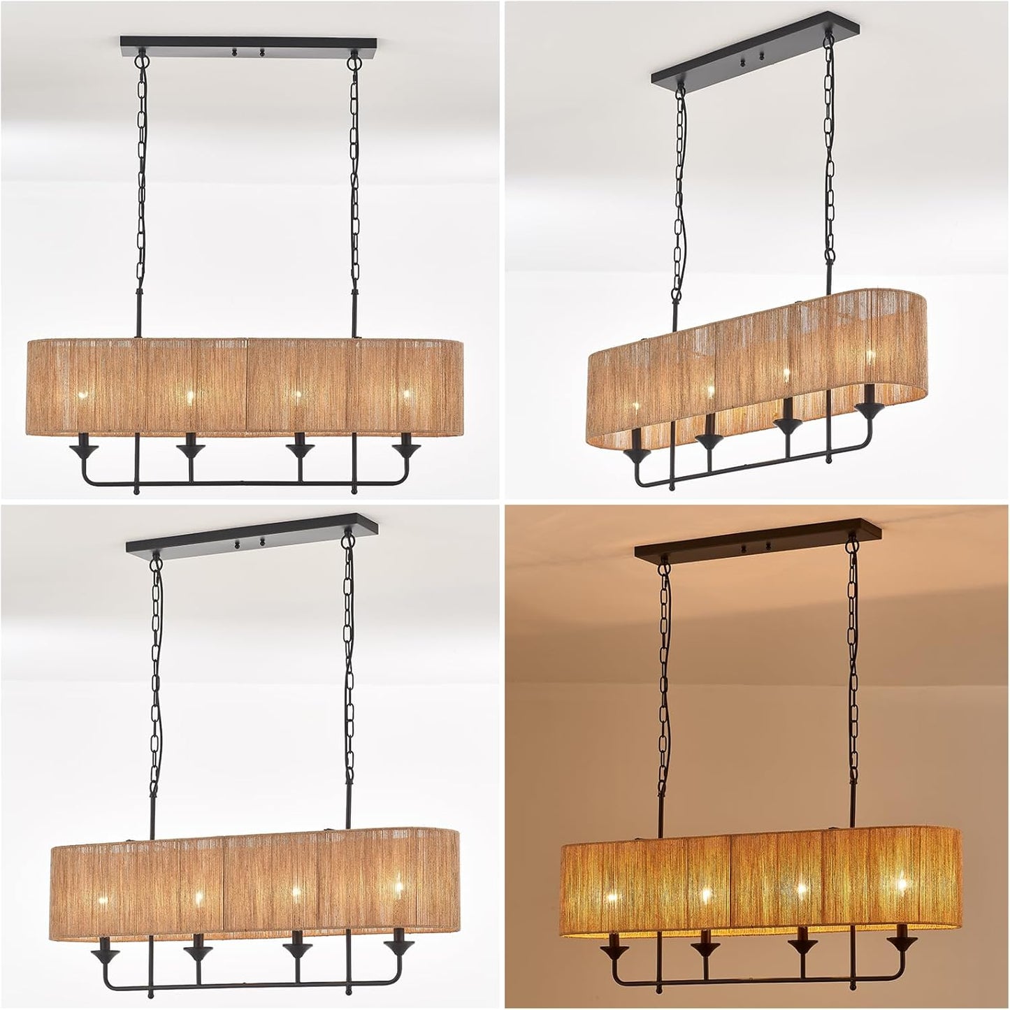 Hand Woven Rattan Chandelier