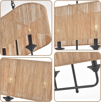 Hand Woven Rattan Chandelier