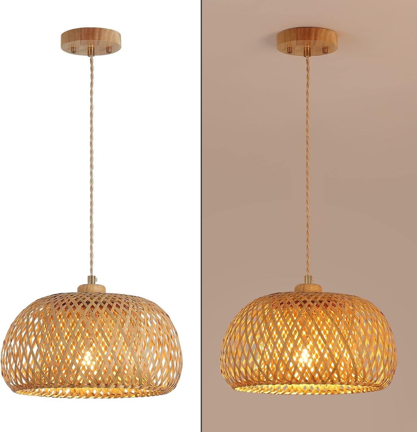 Handmade Dome Bamboo Pendant Light