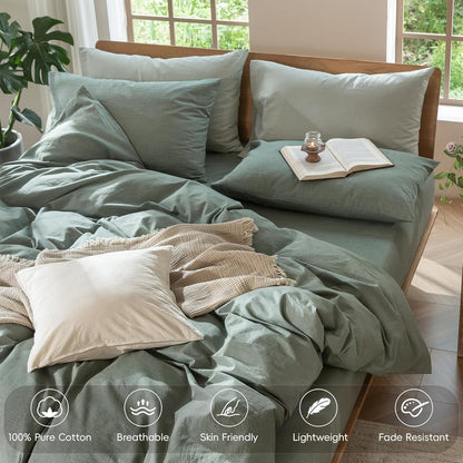 Heathered Green Duvet Cover Set
