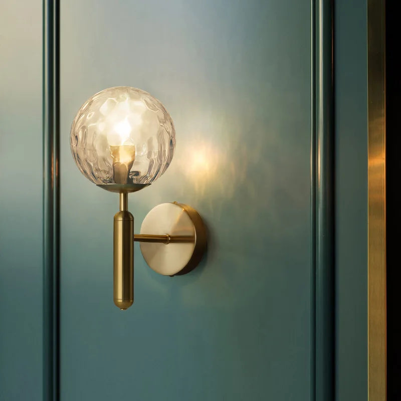 Gold Glass Ball Wall Lamp