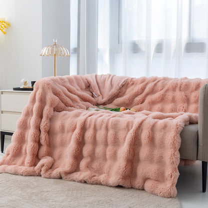 Luxury Plush Blanket Throw: Pink