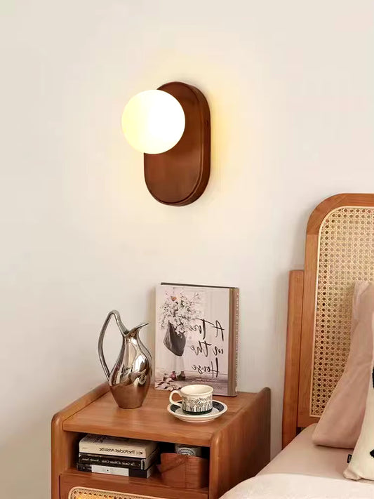 Japanese Walnut Color Wall Sconce