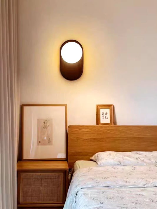 Japanese Walnut Color Wall Sconce