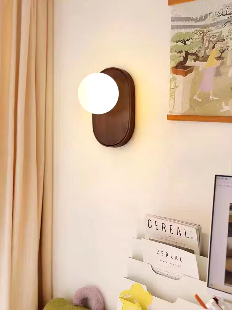 Japanese Walnut Color Wall Sconce