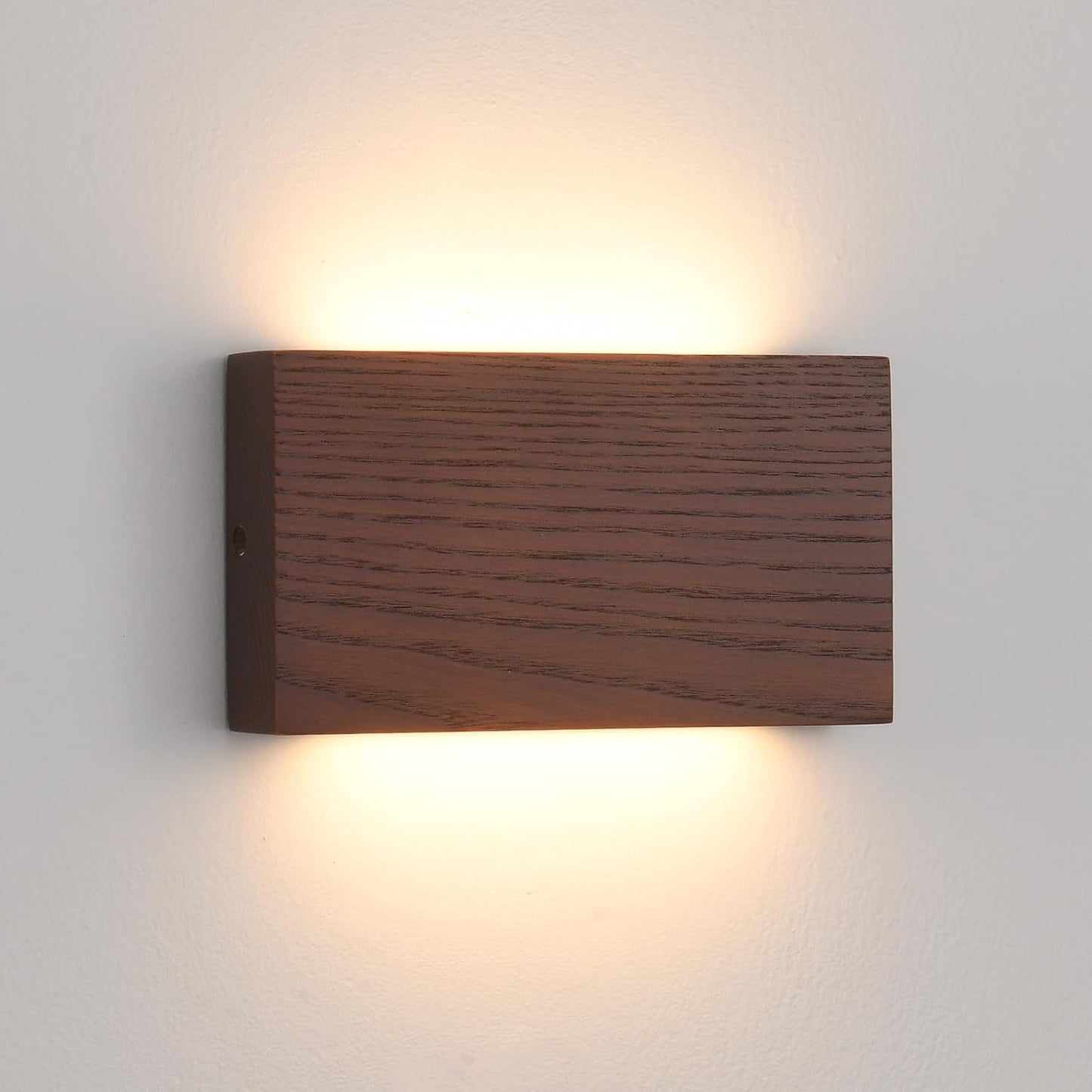 Wooden wall light fixture on a plain wall