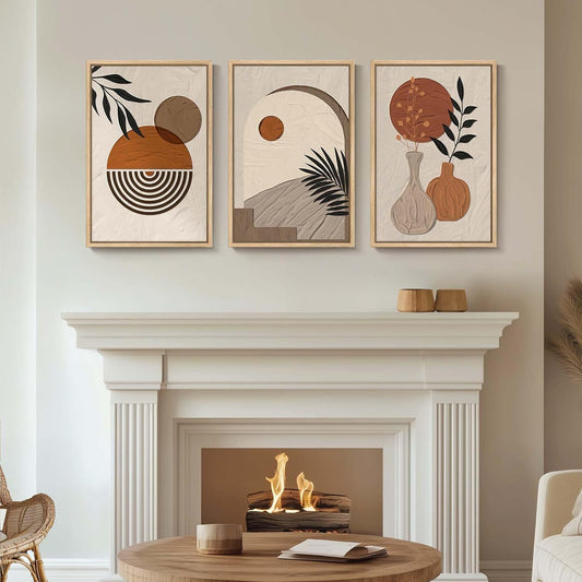 Large Boho Framed Wall Painting Set