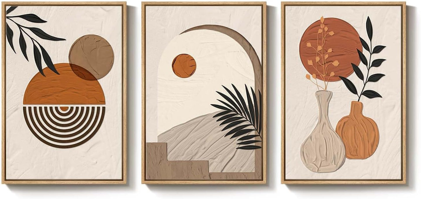 Large Boho Framed Wall Painting Set