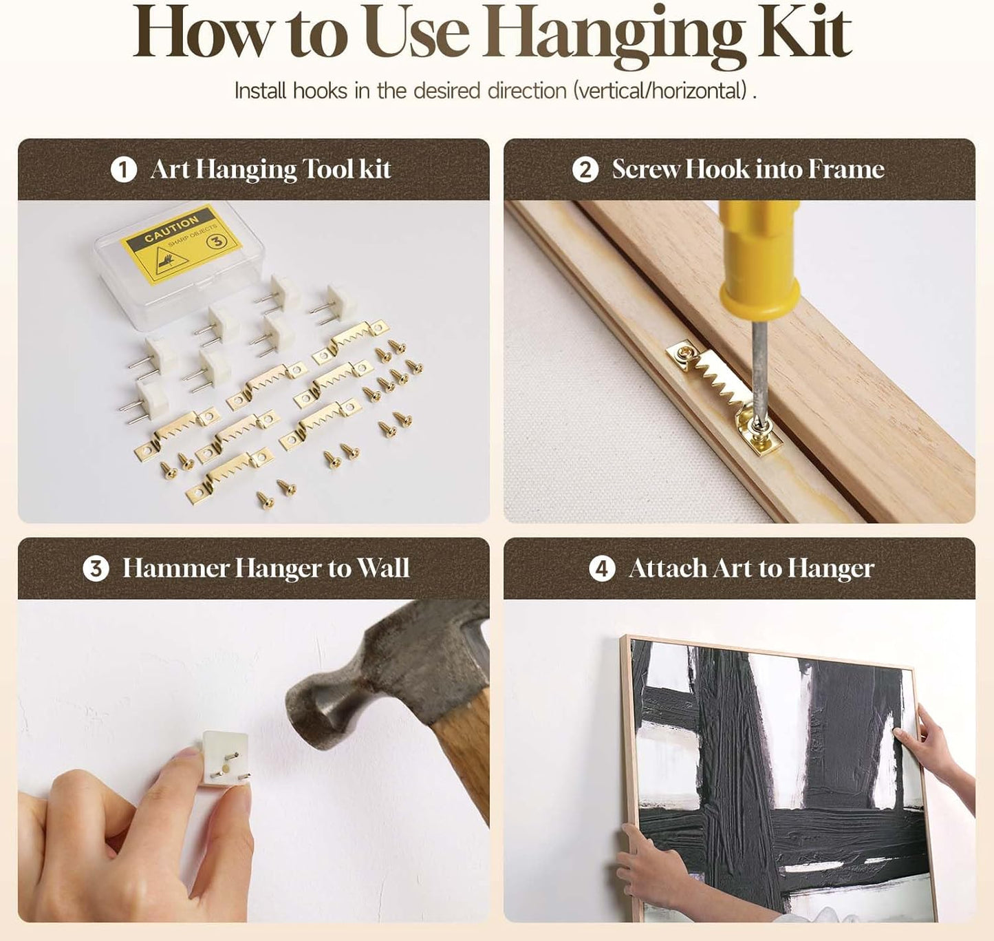 Large Boho Framed Wall Painting Set