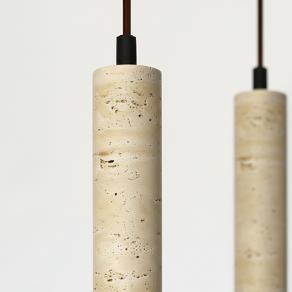 Long Yellow Travertine Pendant Lights