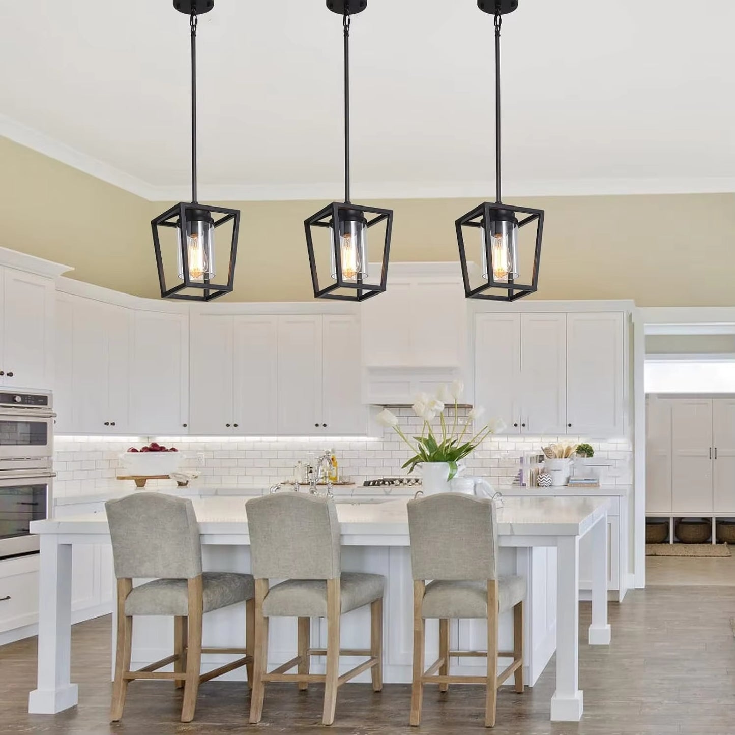 Matte Black Kitchen Island Pendant Light