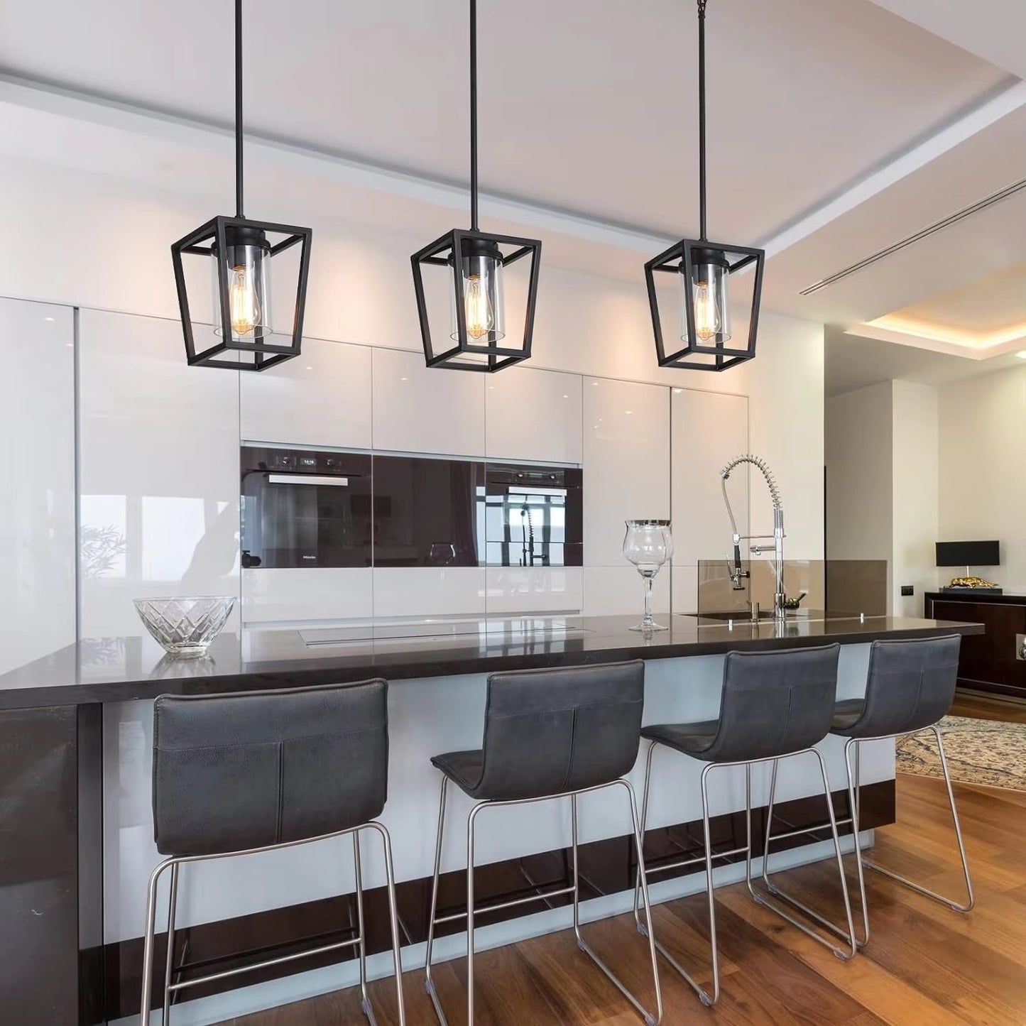 Matte Black Kitchen Island Pendant Light