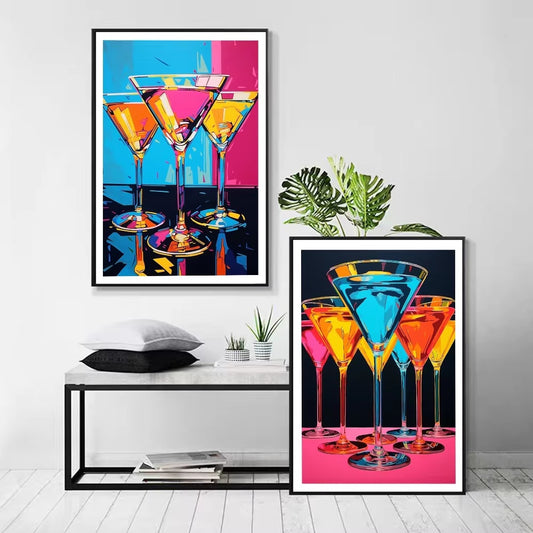 Mid Century Vintage Party Bar Wall Art