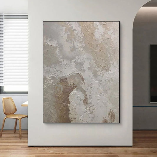 Minimalist Beige White Texture Wall Art