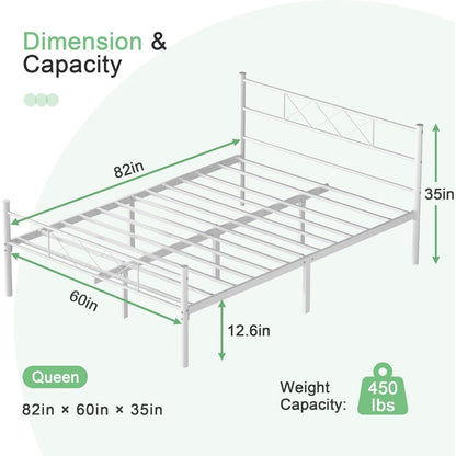 Minimalist Metal Slats Panel Bed Frame