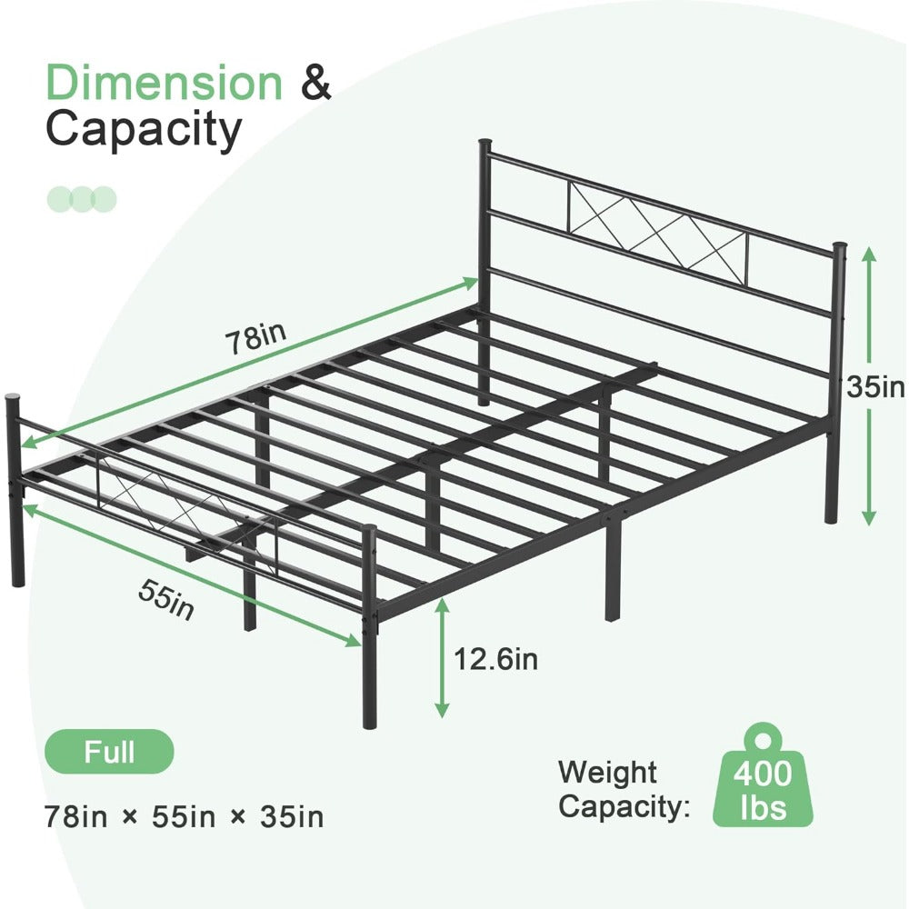 Minimalist Metal Slats Panel Bed Frame