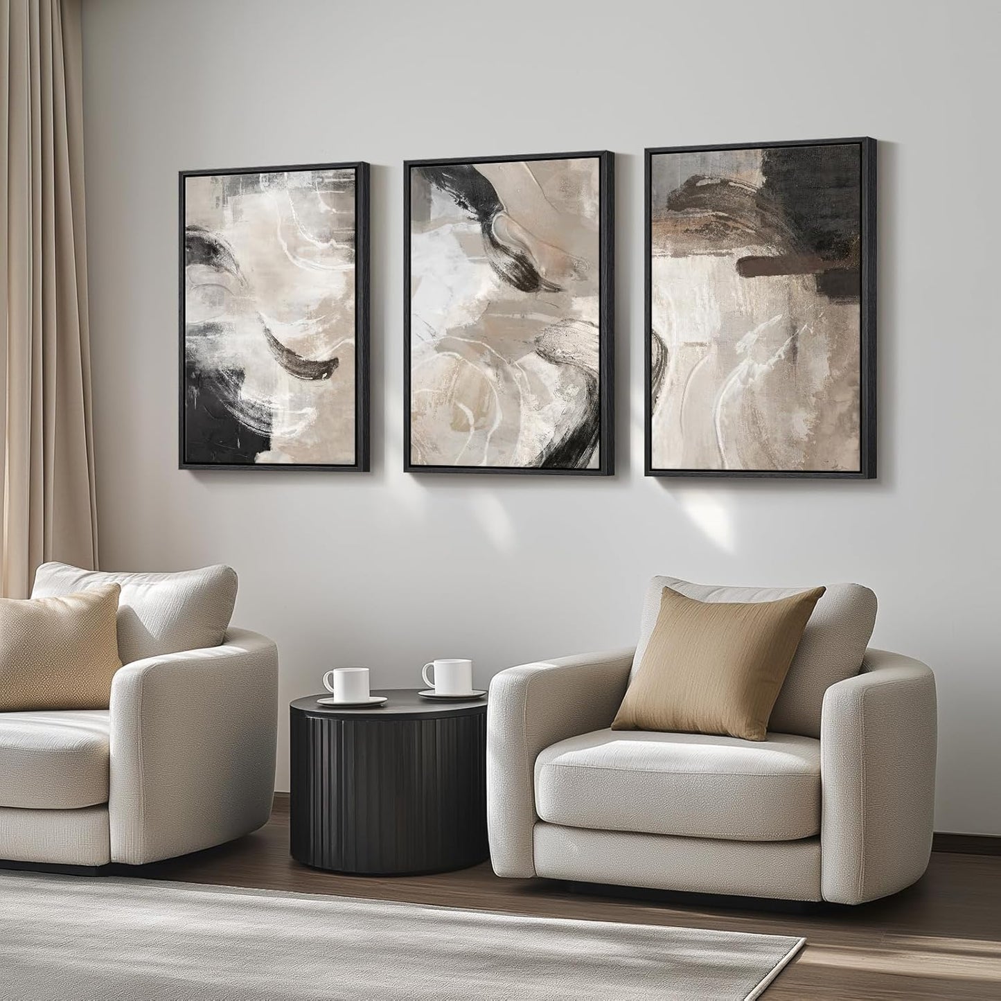 Minimalist Black Beige Canvas Art