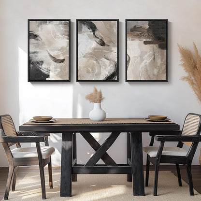 Minimalist Black Beige Canvas Art