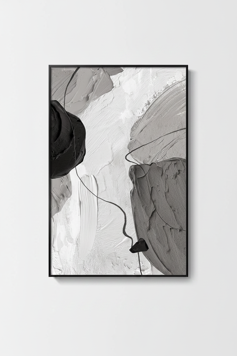 Minimalist Black White Canvas Art