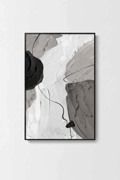 Minimalist Black White Canvas Art